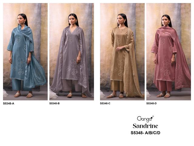 Ganga sandrine 5348 application for aarvi dress material wholesale